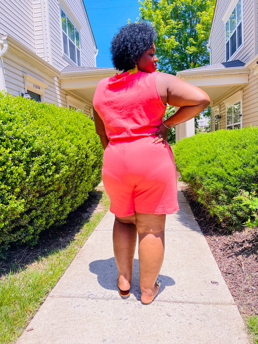 Chic Comfort Romper | Coral