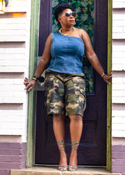 Street Style Bermuda Shorts | Camo