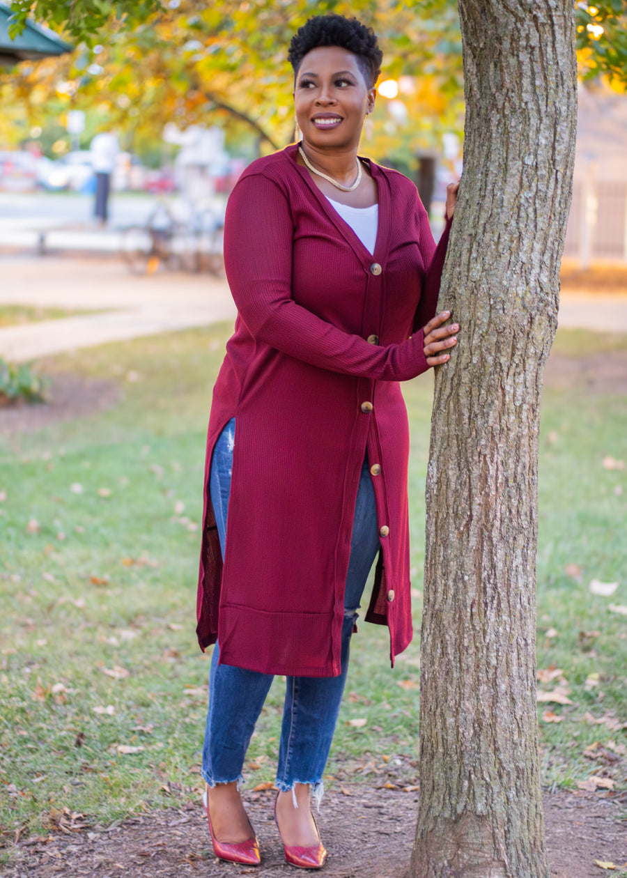 At A Glance Cardigan | Burgundy