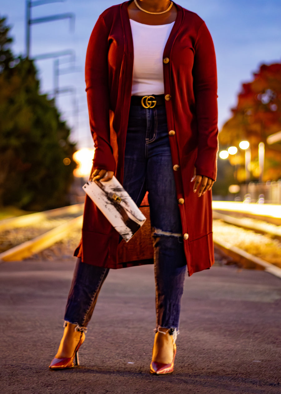 At A Glance Cardigan | Burgundy