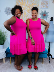 Just Ruffles Dress | Hot Pink