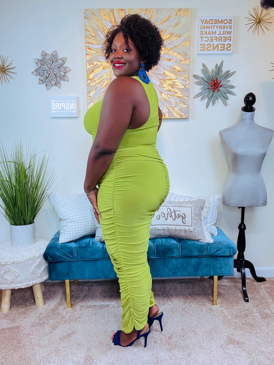 The Glow-Up Midi Dress | Lime