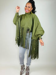 For The Fringe Sweater | Olive