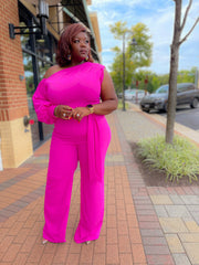 If I Were You Jumpsuit | Fuchsia