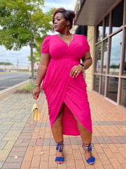 Make Them Wait Dress | Fuchsia